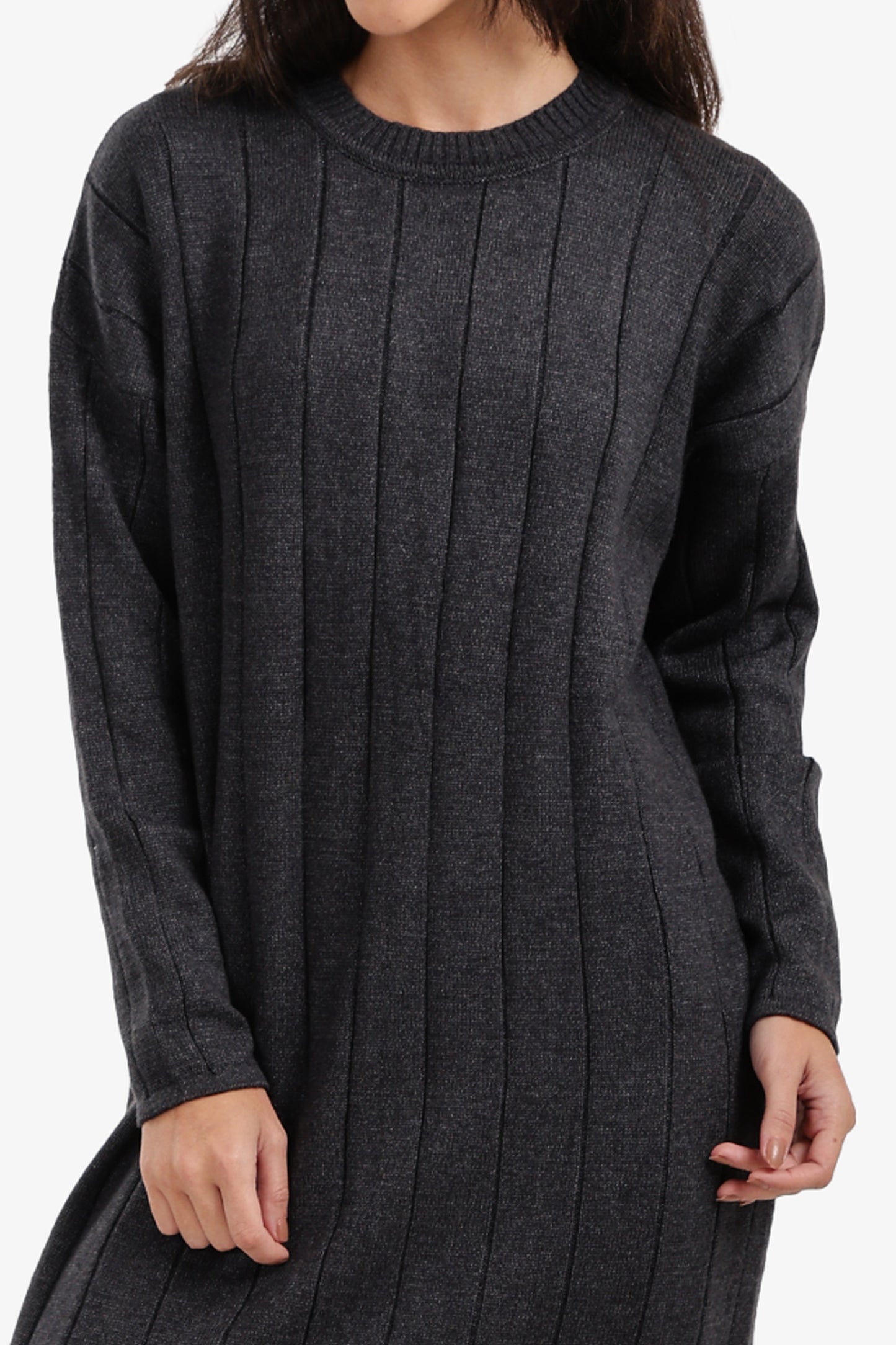 Crew Neck Ribbed Dress