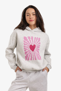 Heart-Print Lounge Sweatshirt