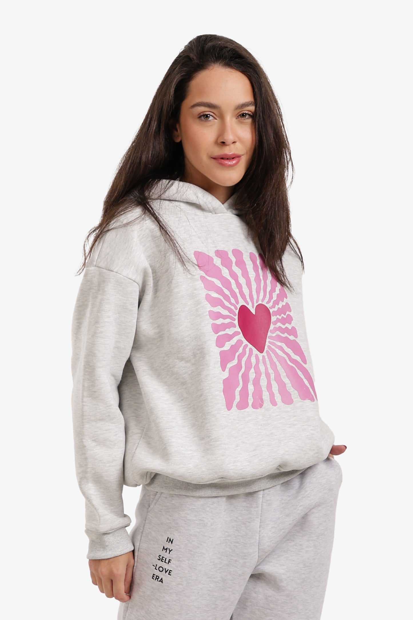 Heart-Print Lounge Sweatshirt