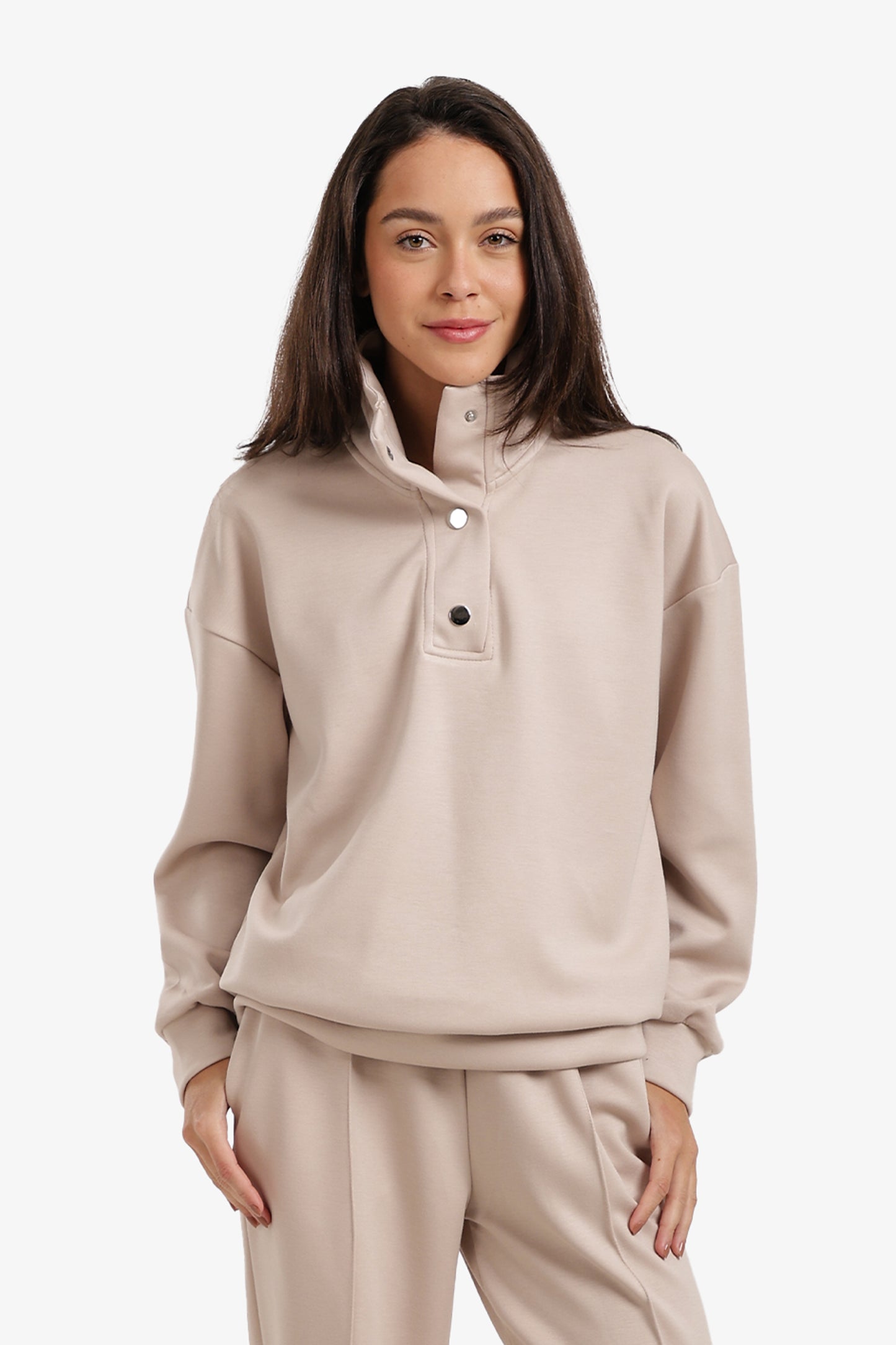 Stand Collar Lounge Sweatshirt