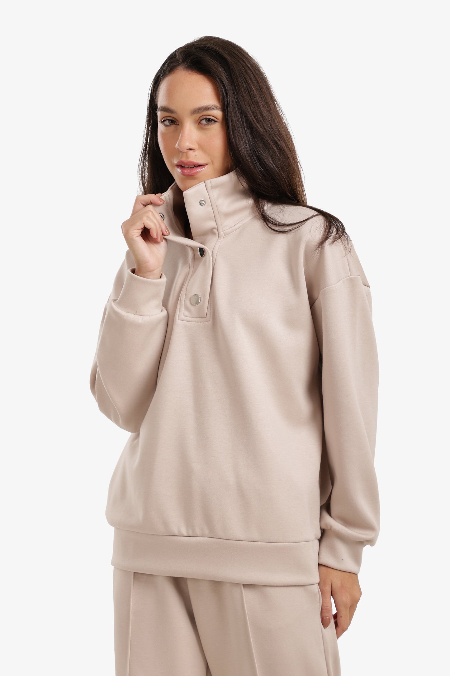 Stand Collar Lounge Sweatshirt