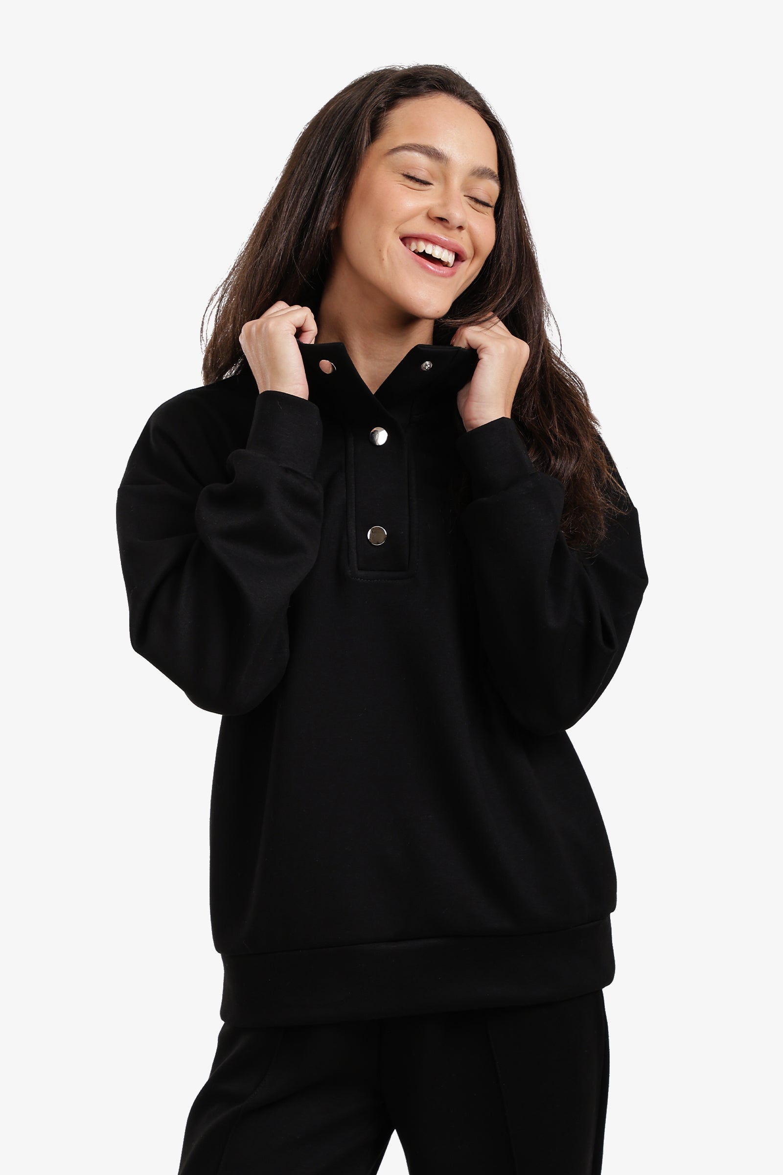 Stand Collar Lounge Sweatshirt