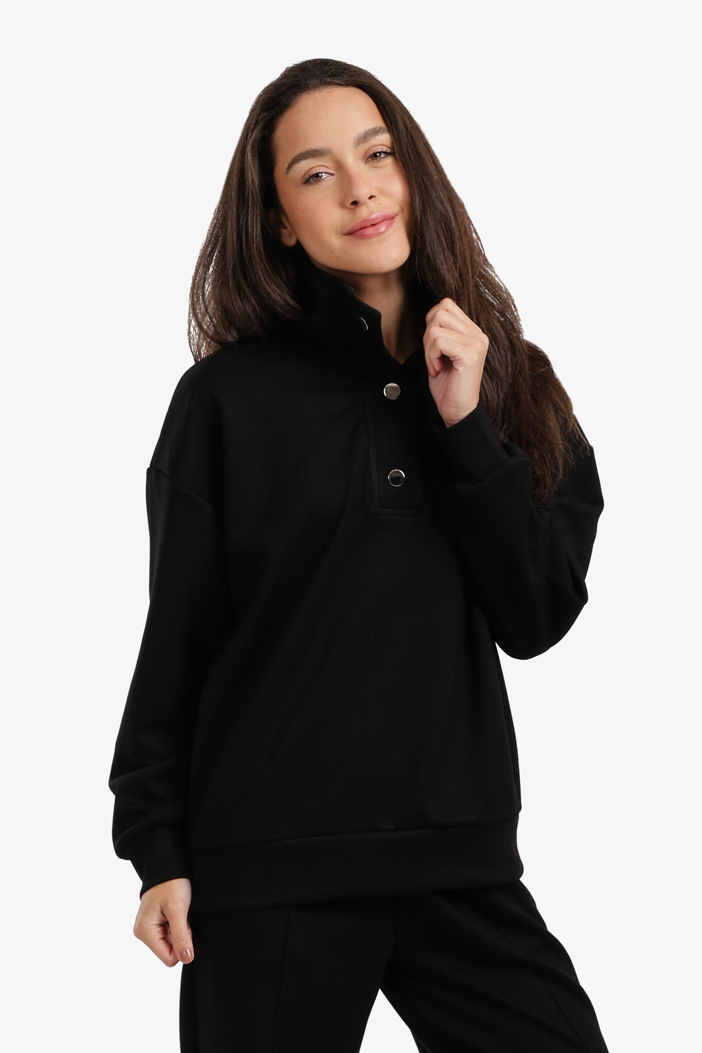 Stand Collar Lounge Sweatshirt
