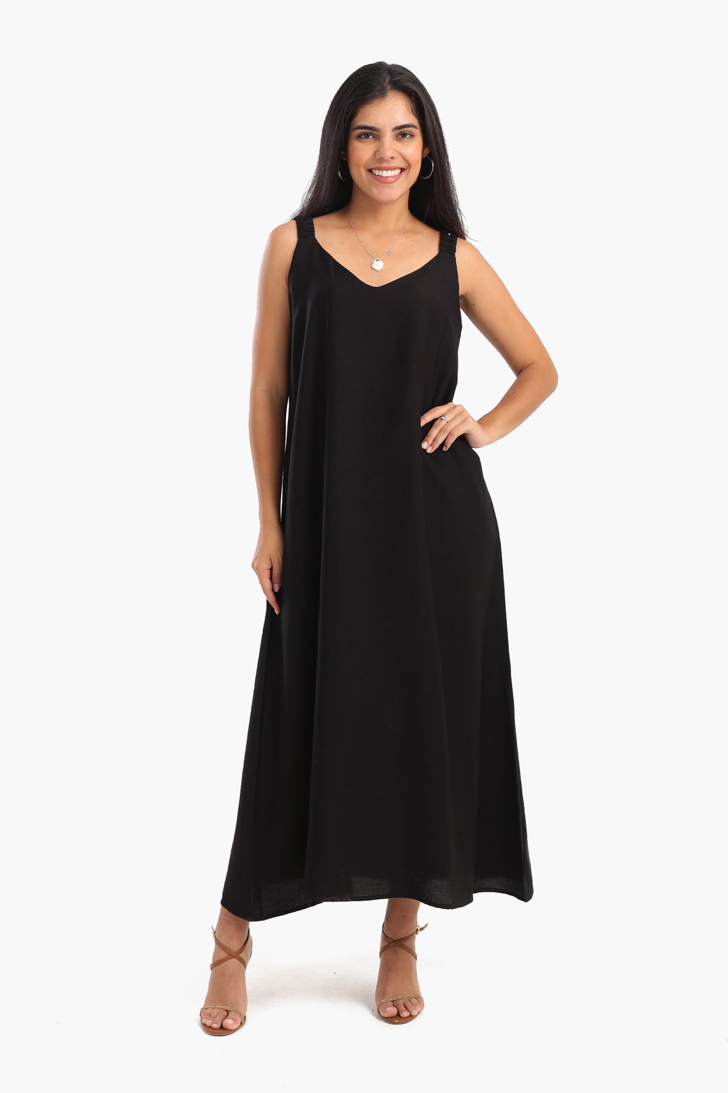 Chic V-Neck Midi Dress