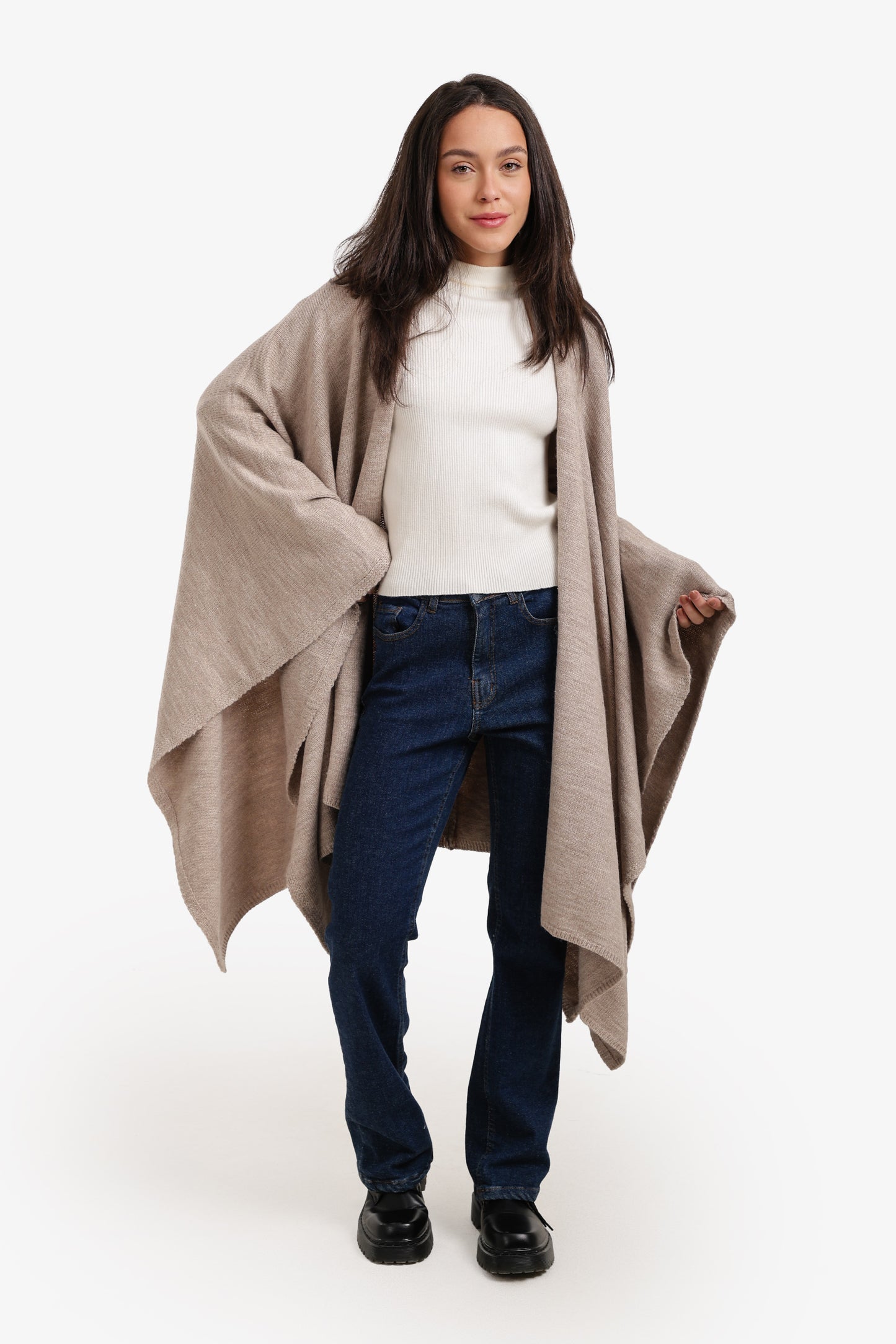 Asymmetric Knitted Poncho