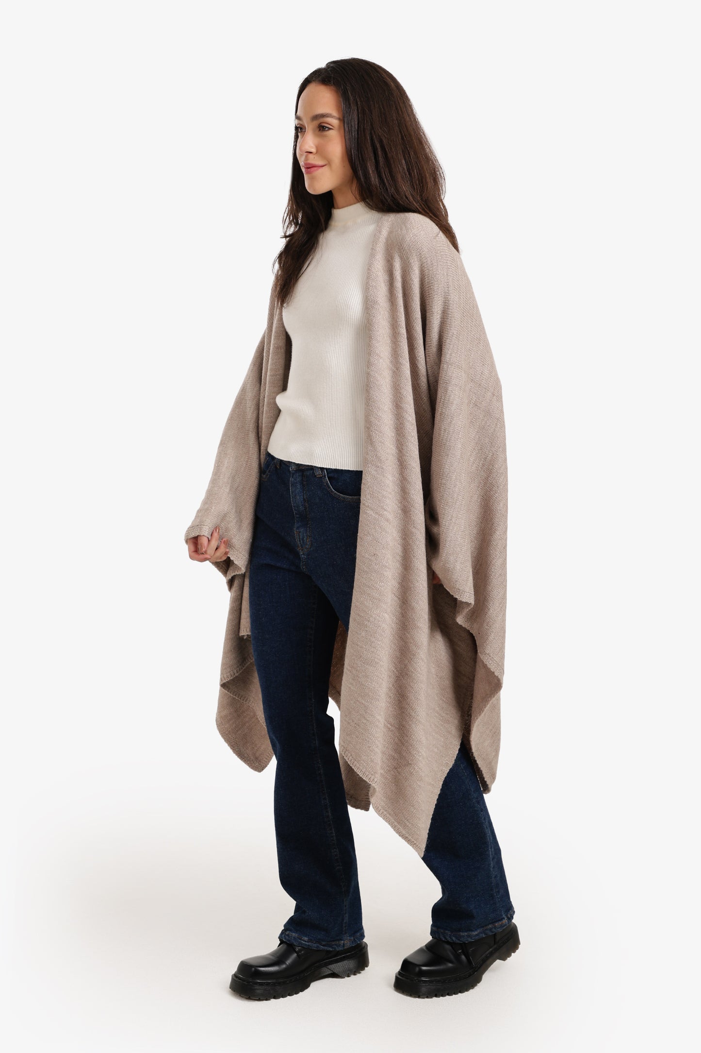 Asymmetric Knitted Poncho