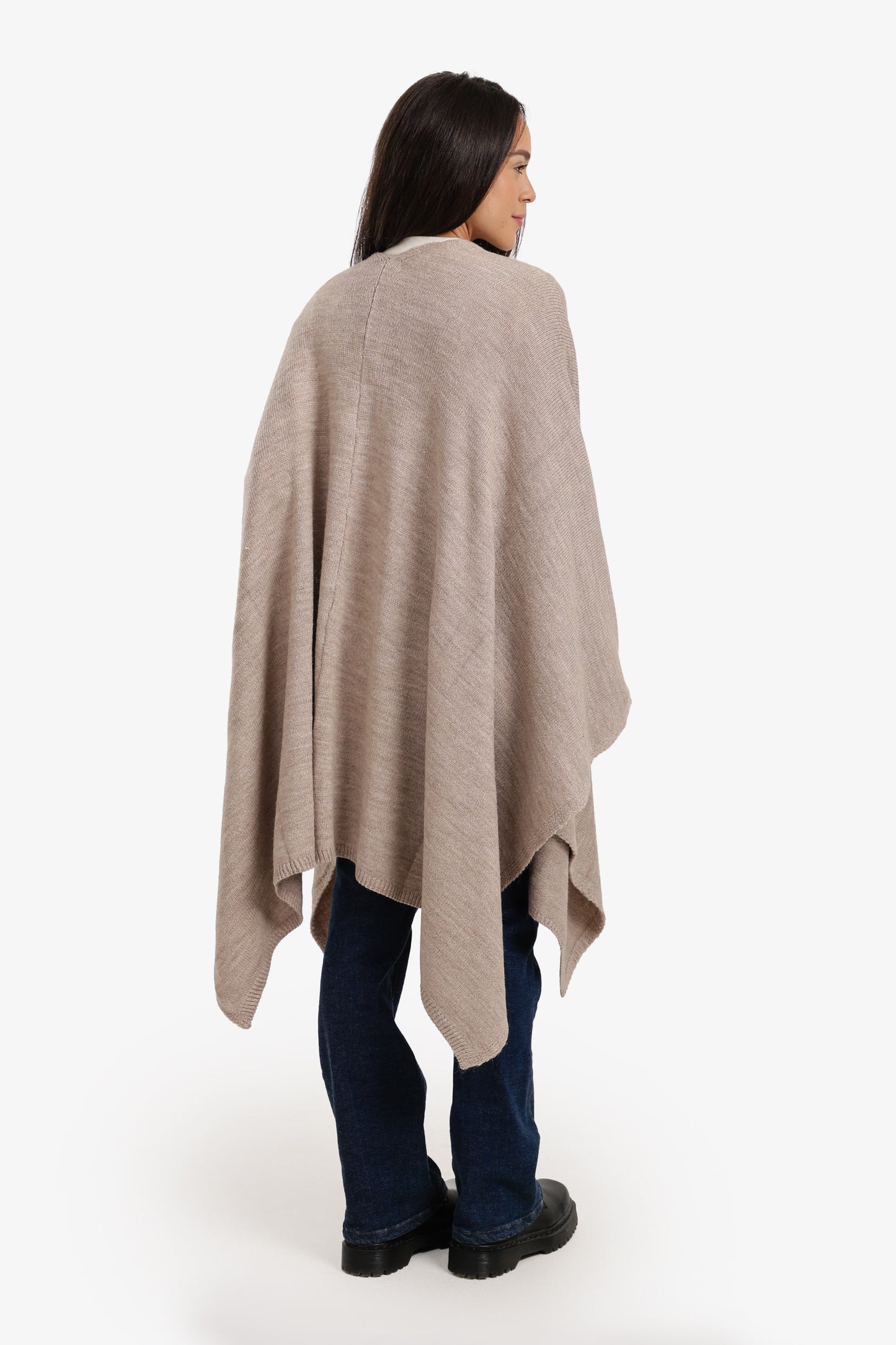 Asymmetric Knitted Poncho