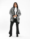 Knitted Houndstooth Pattern Cardigan