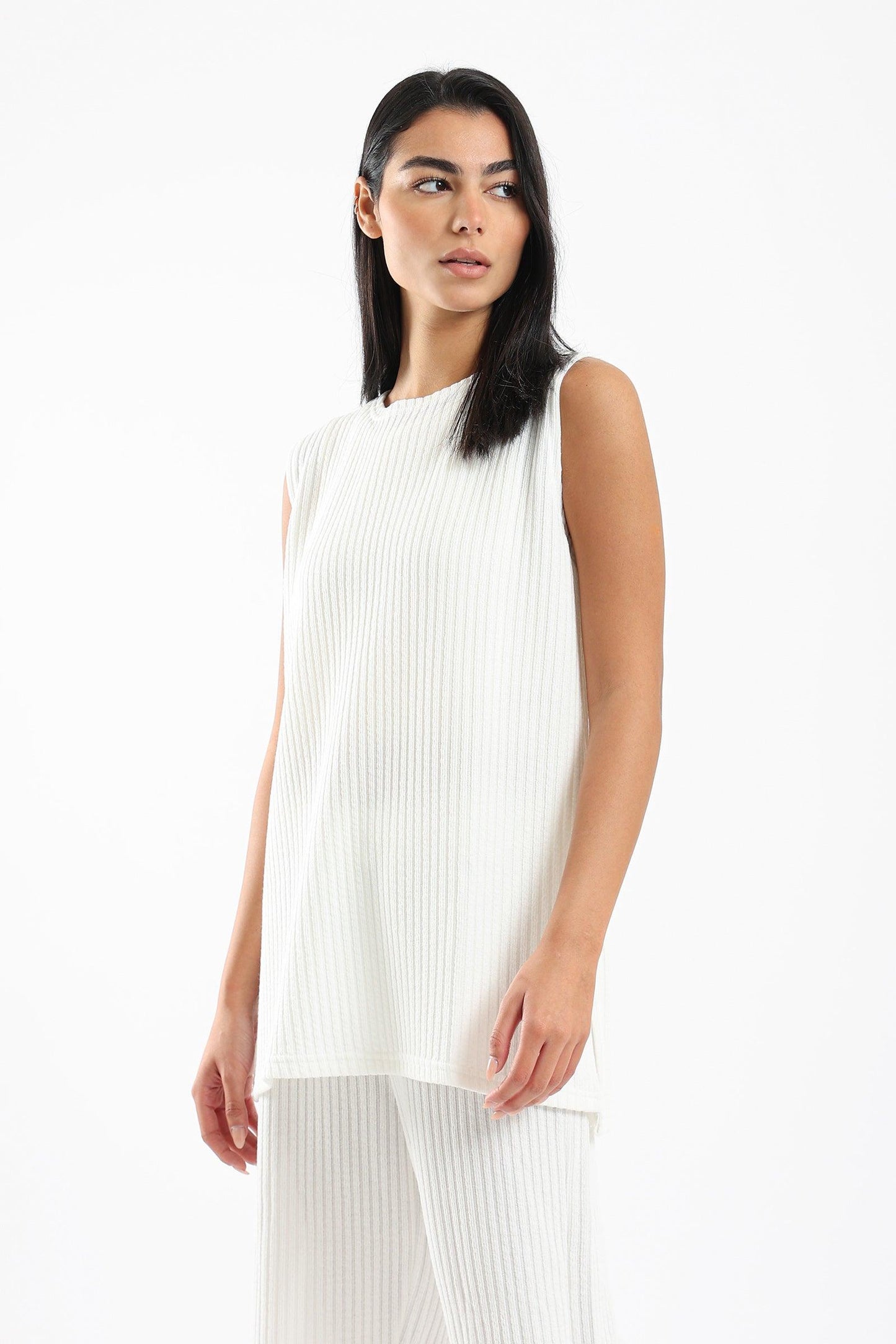 Ribbed Knitted Sleeveless Top