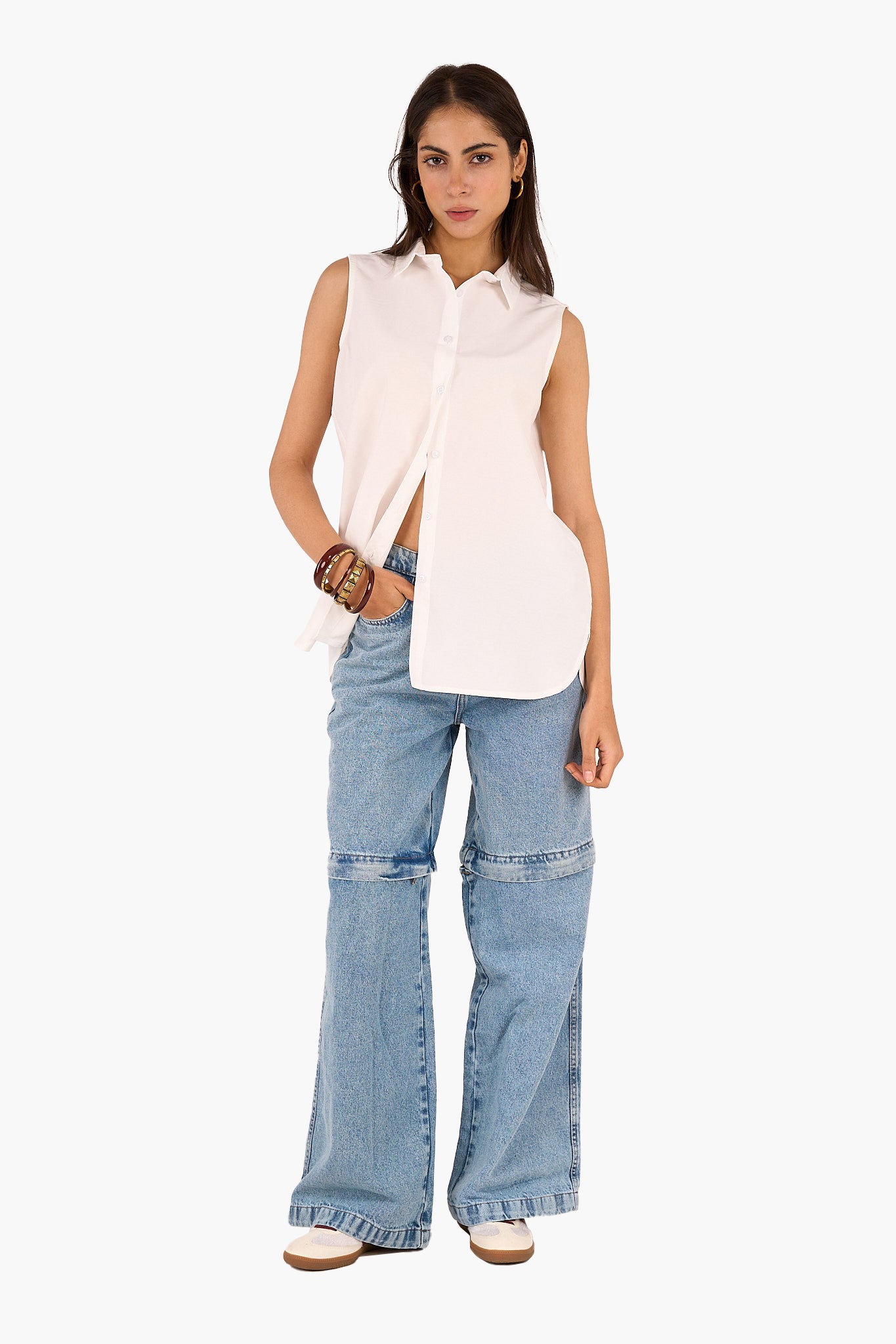 Poplin Sleeveless Shirt