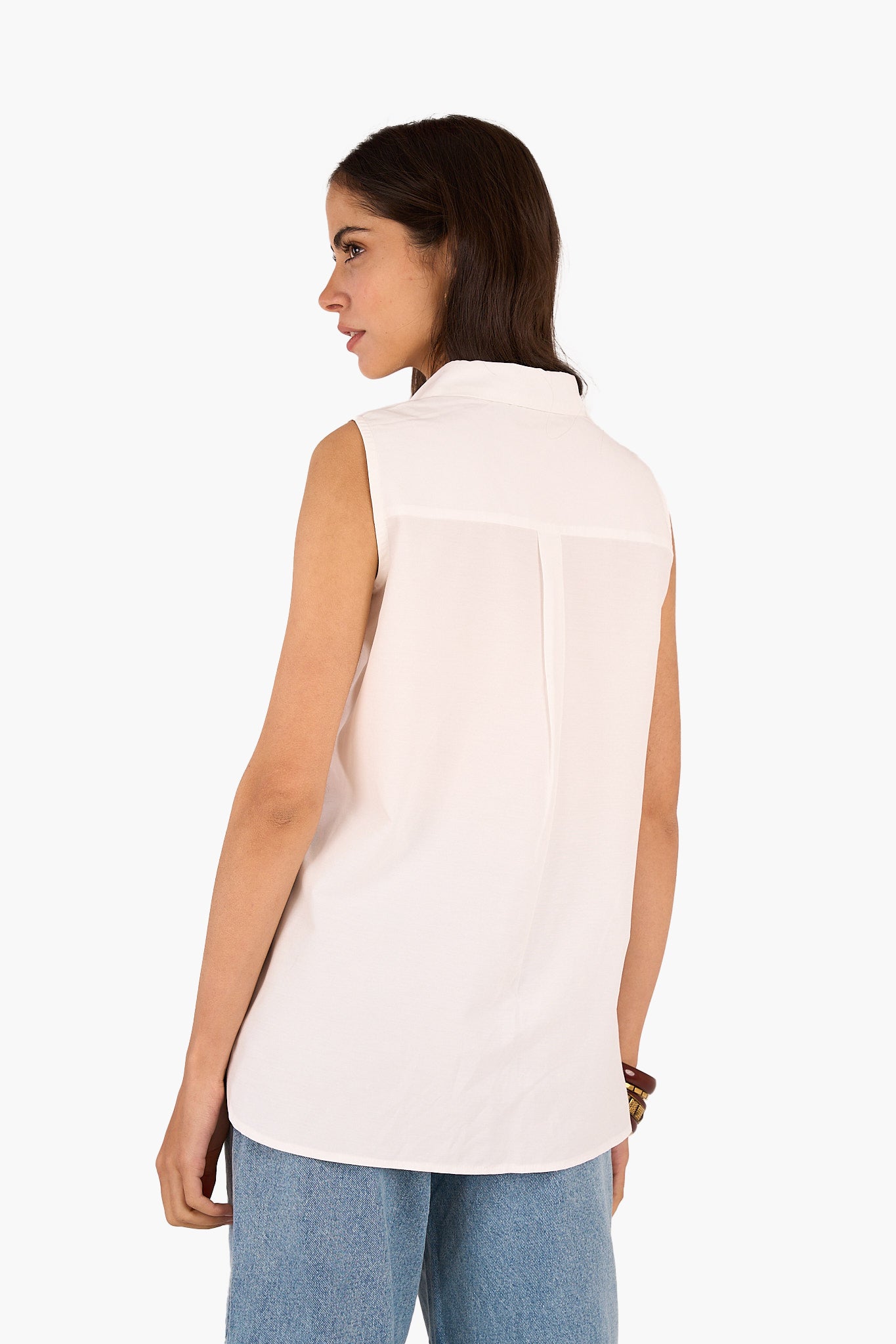 Poplin Sleeveless Shirt