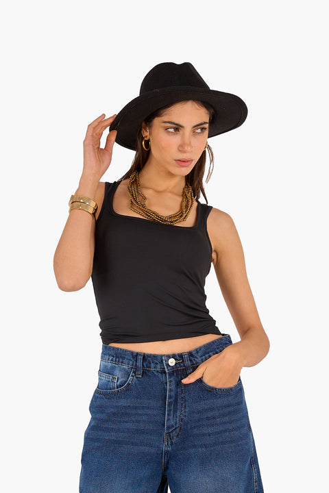 Square Neck Cropped Top