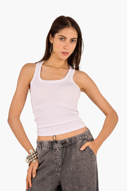 Ribbed Cotton Cropped Top