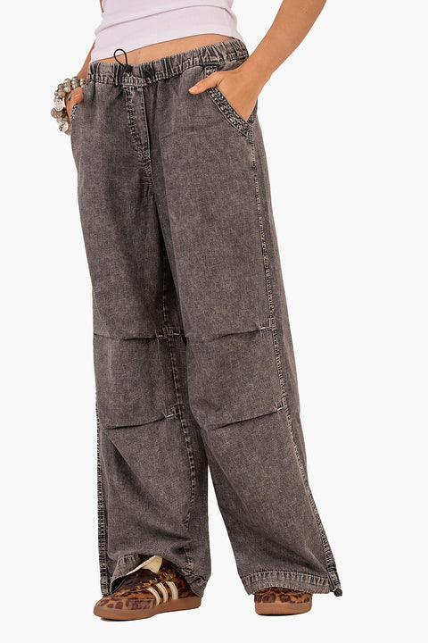 Relaxed Fit Drawstring Denim Pants