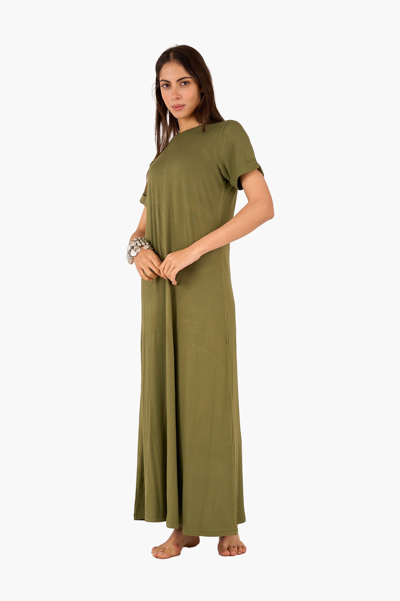 فستان نص كم فيسكوز