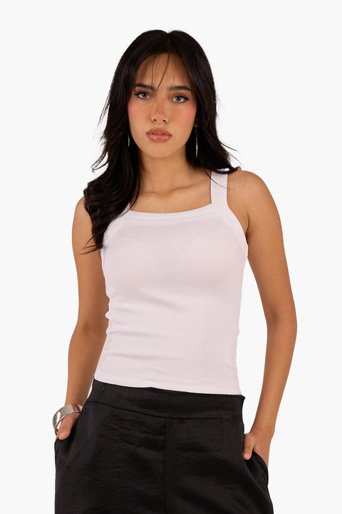 Square Neck Ribbed Top