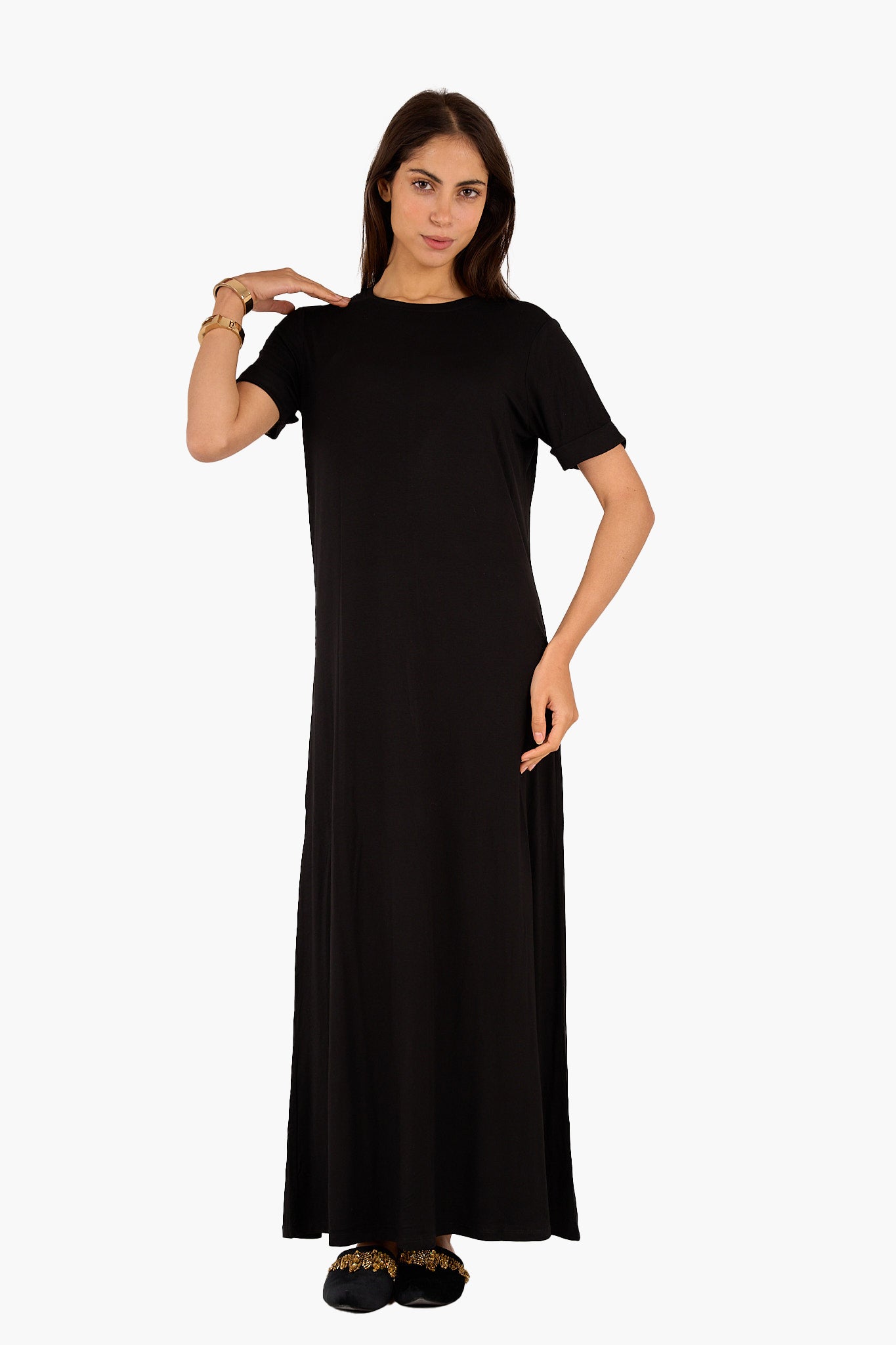 فستان نص كم فيسكوز