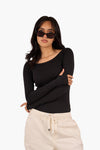 Long Sleeves Top with Thumbhole Cuffs