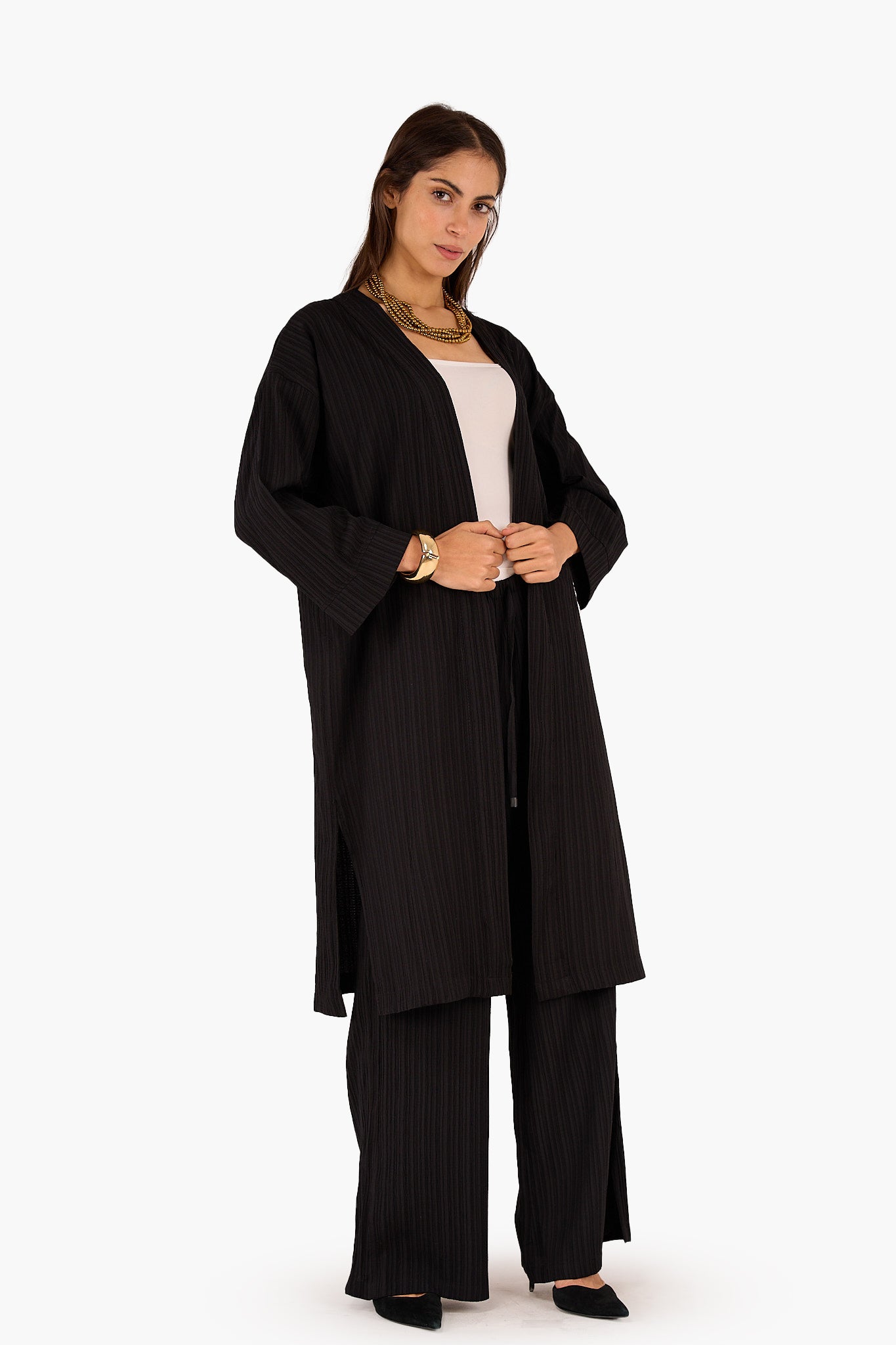 كيمونو ميدي بملمس بارز