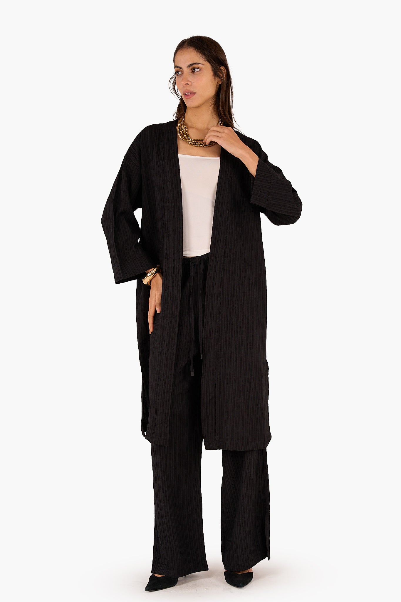 كيمونو ميدي بملمس بارز