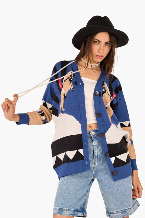 Horse Printed Cardigan