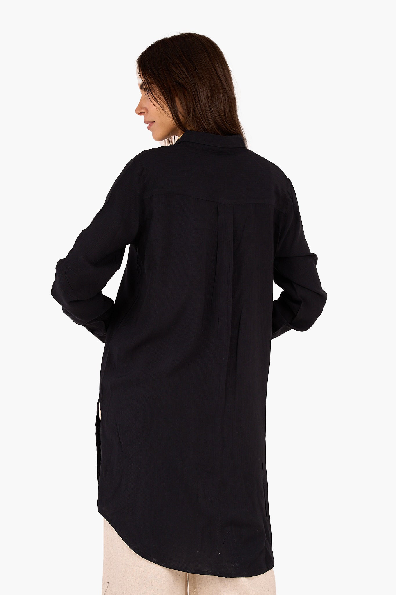 قميص طويل سادة رايون