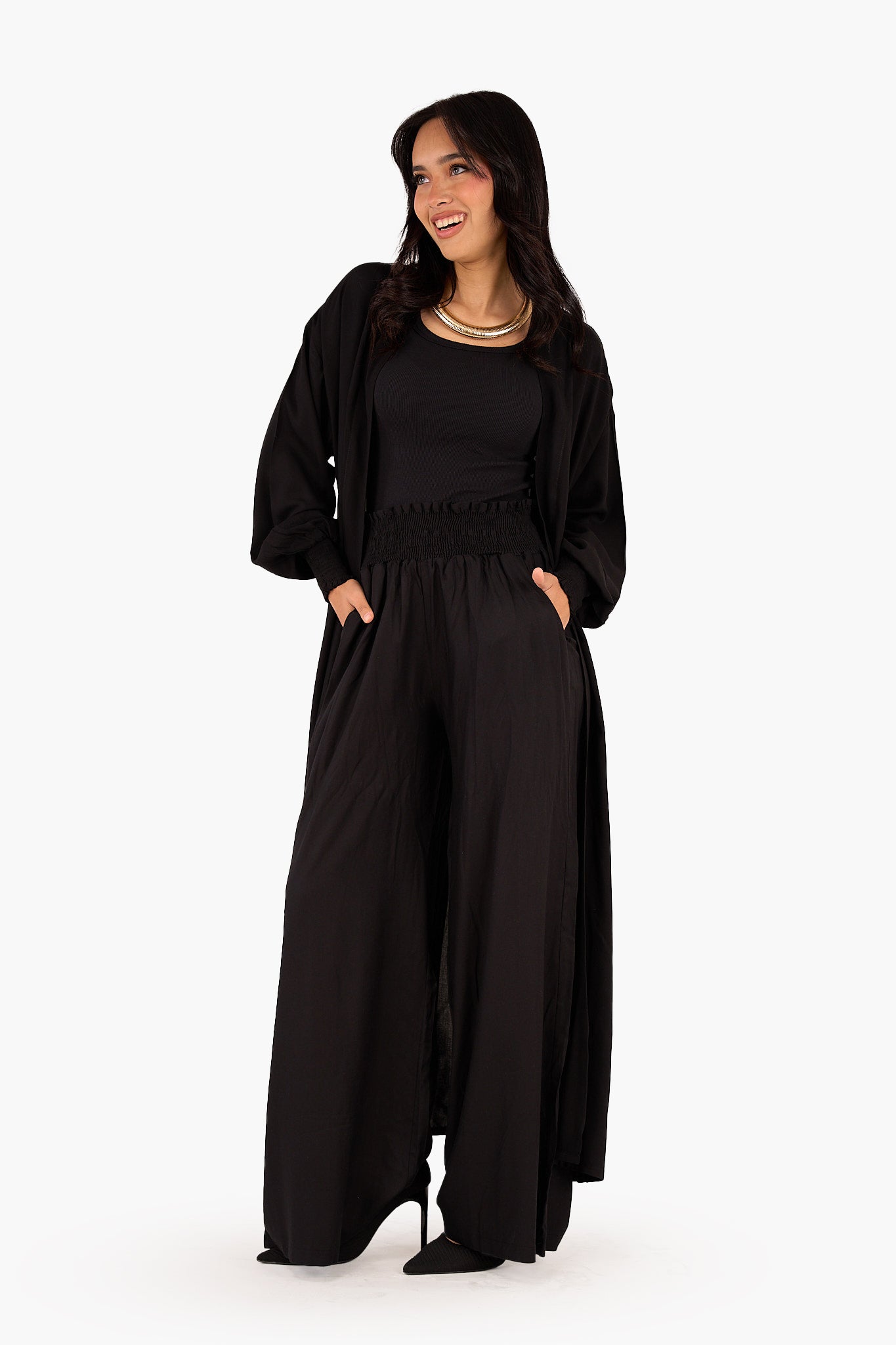 كيمونو سادة بأساور بأستك 