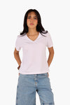 V-Neck Cotton Blend T-Shirt