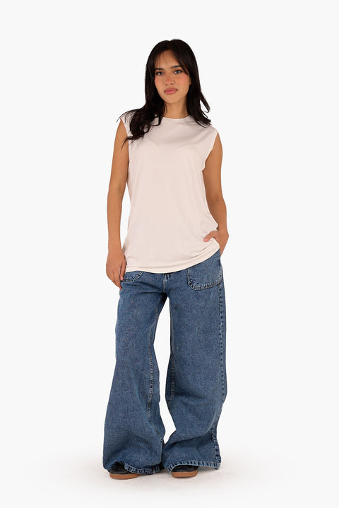 Blue Wide Leg Jeans