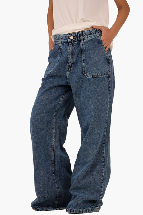 Blue Wide Leg Jeans