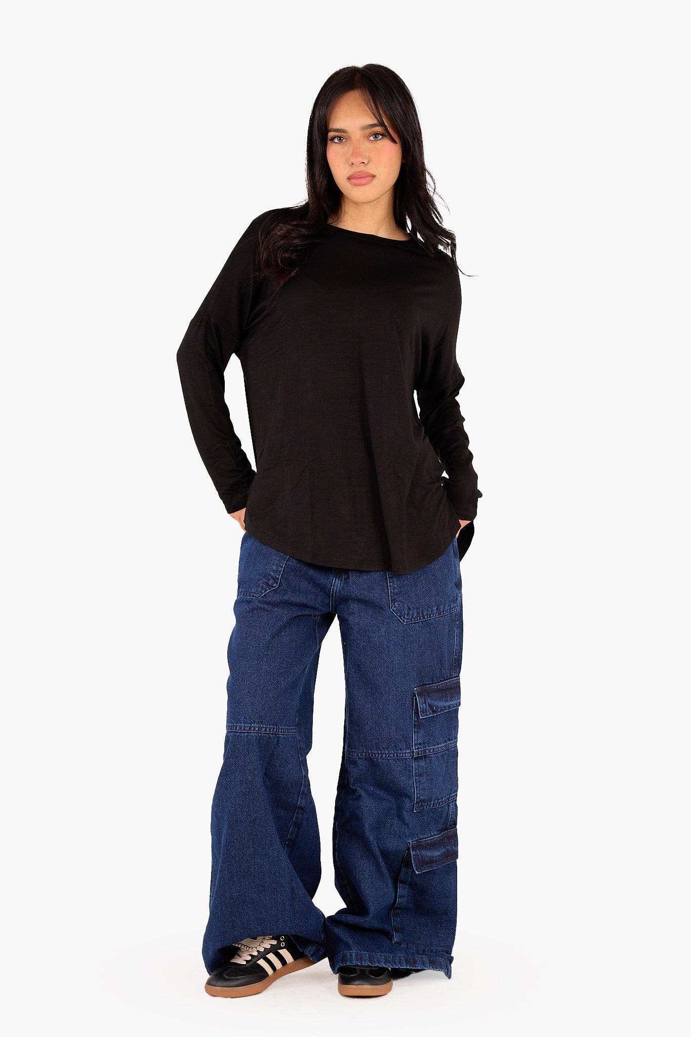 بنطلون جينز كارجو بجيوب