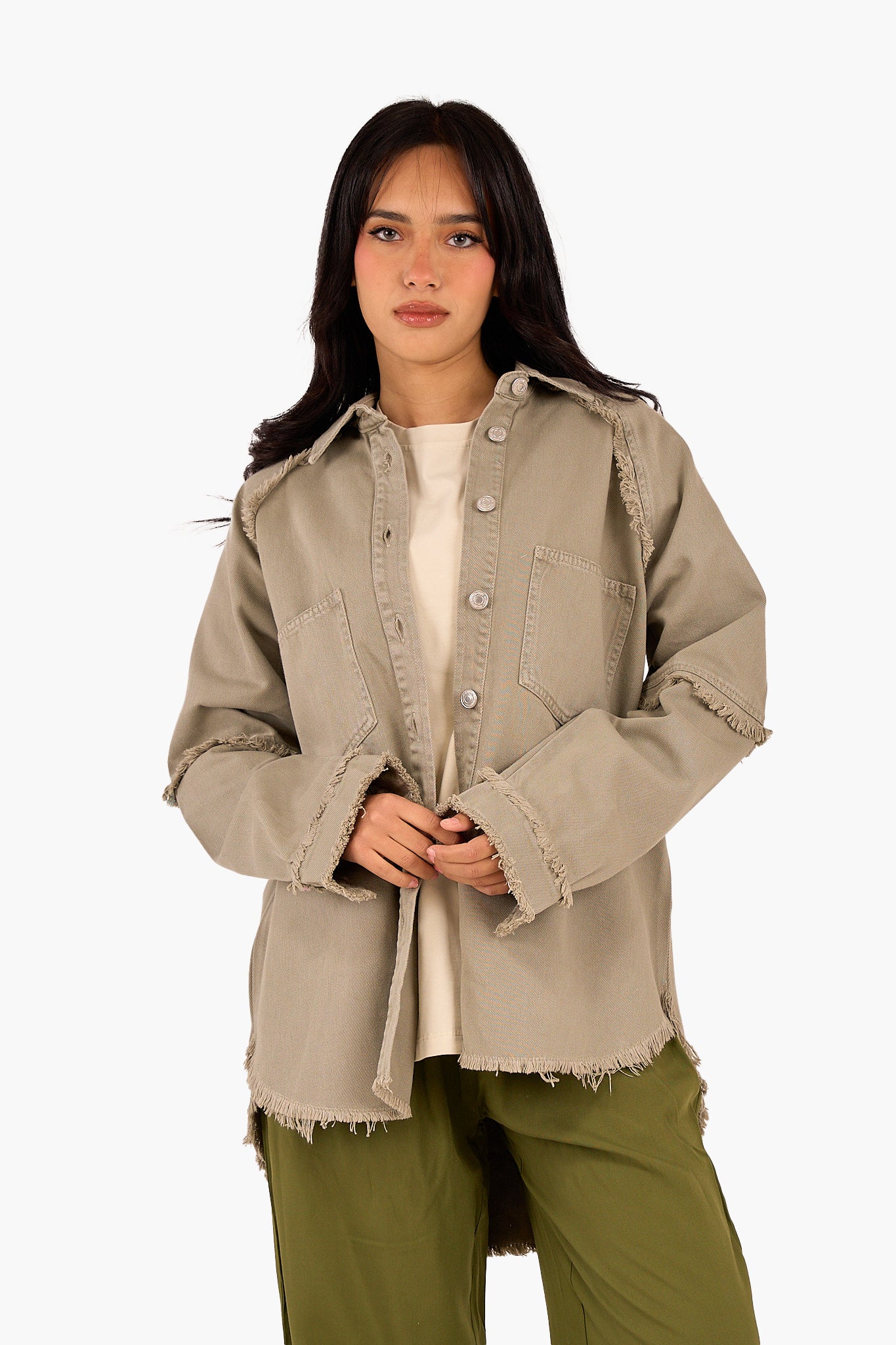 قميص قطن بشراشيب