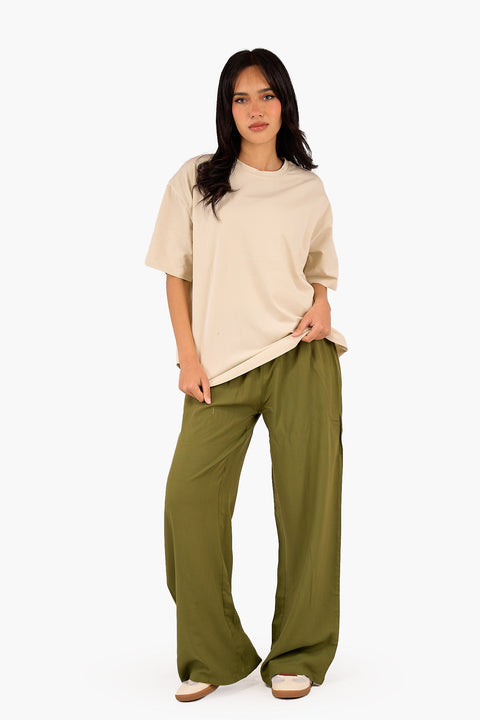 Tencel Wide-Leg Pants