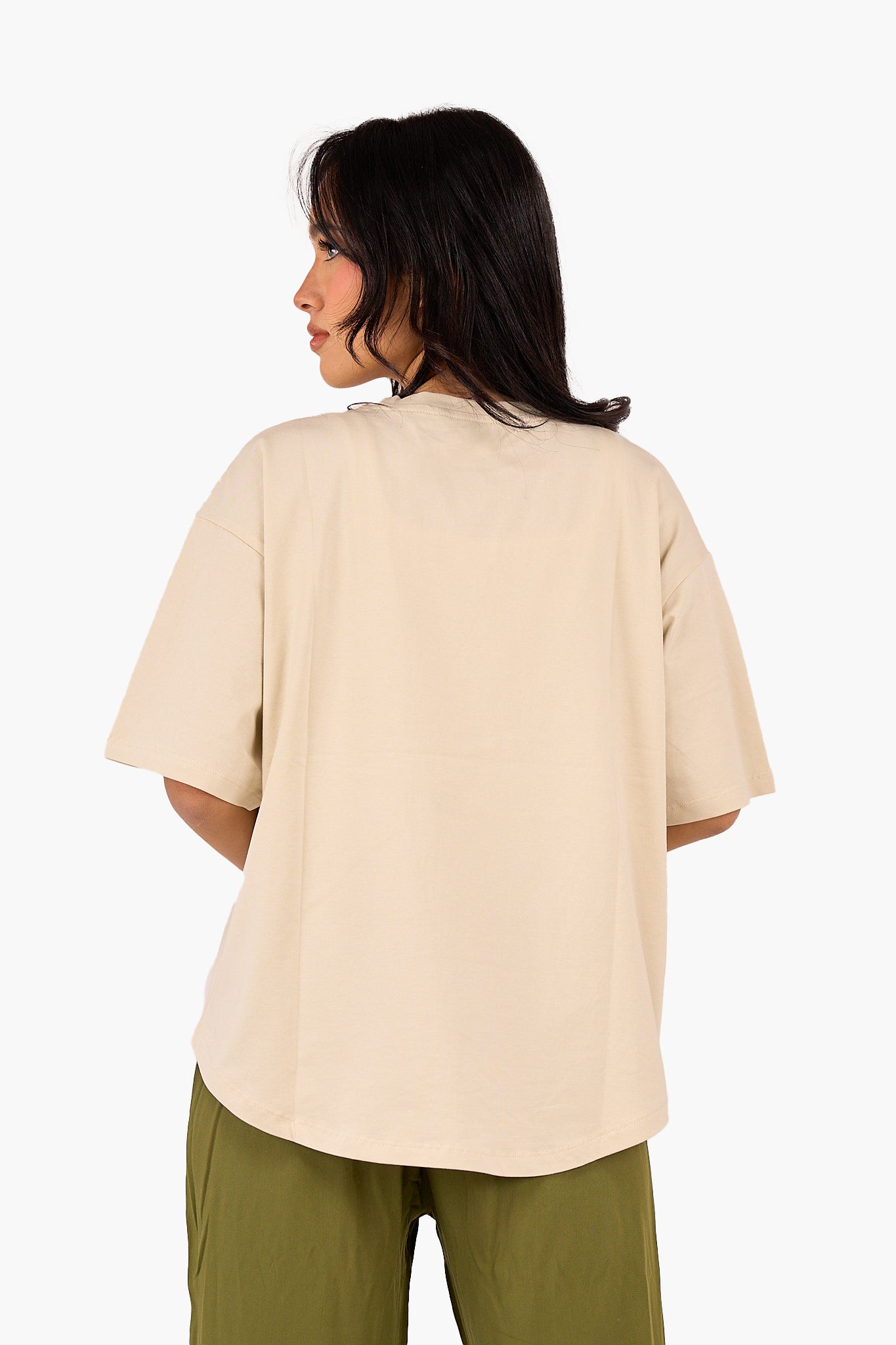 تيشيرت قطن واسع سادة