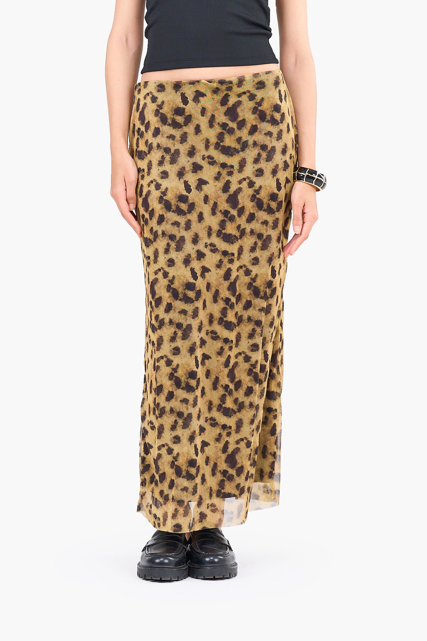Leopard Print Midi Skirt