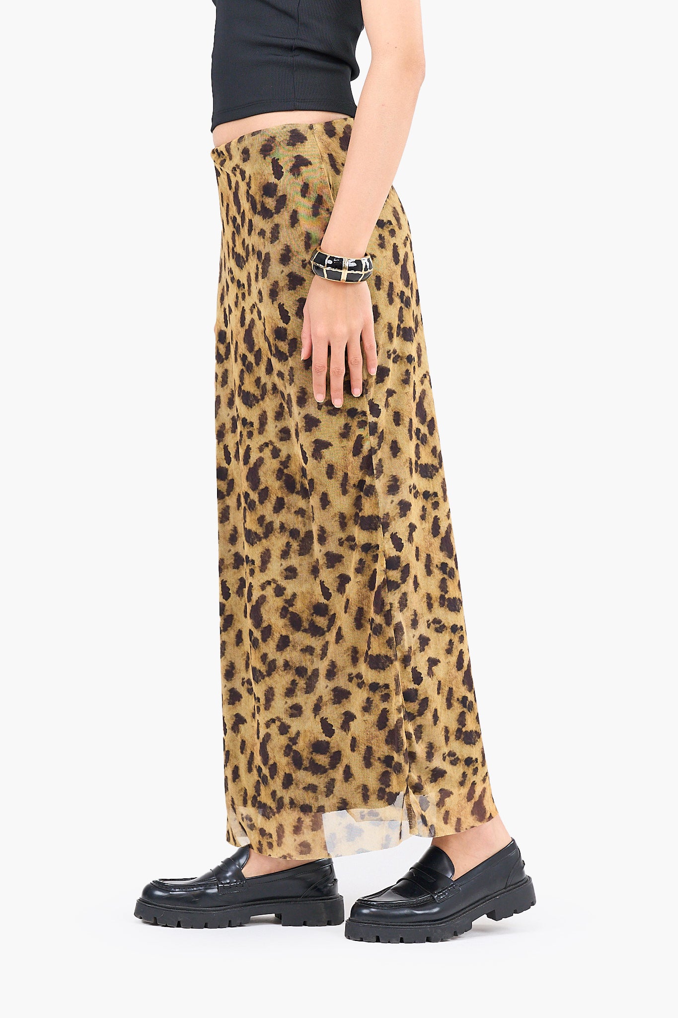 Leopard Print Midi Skirt