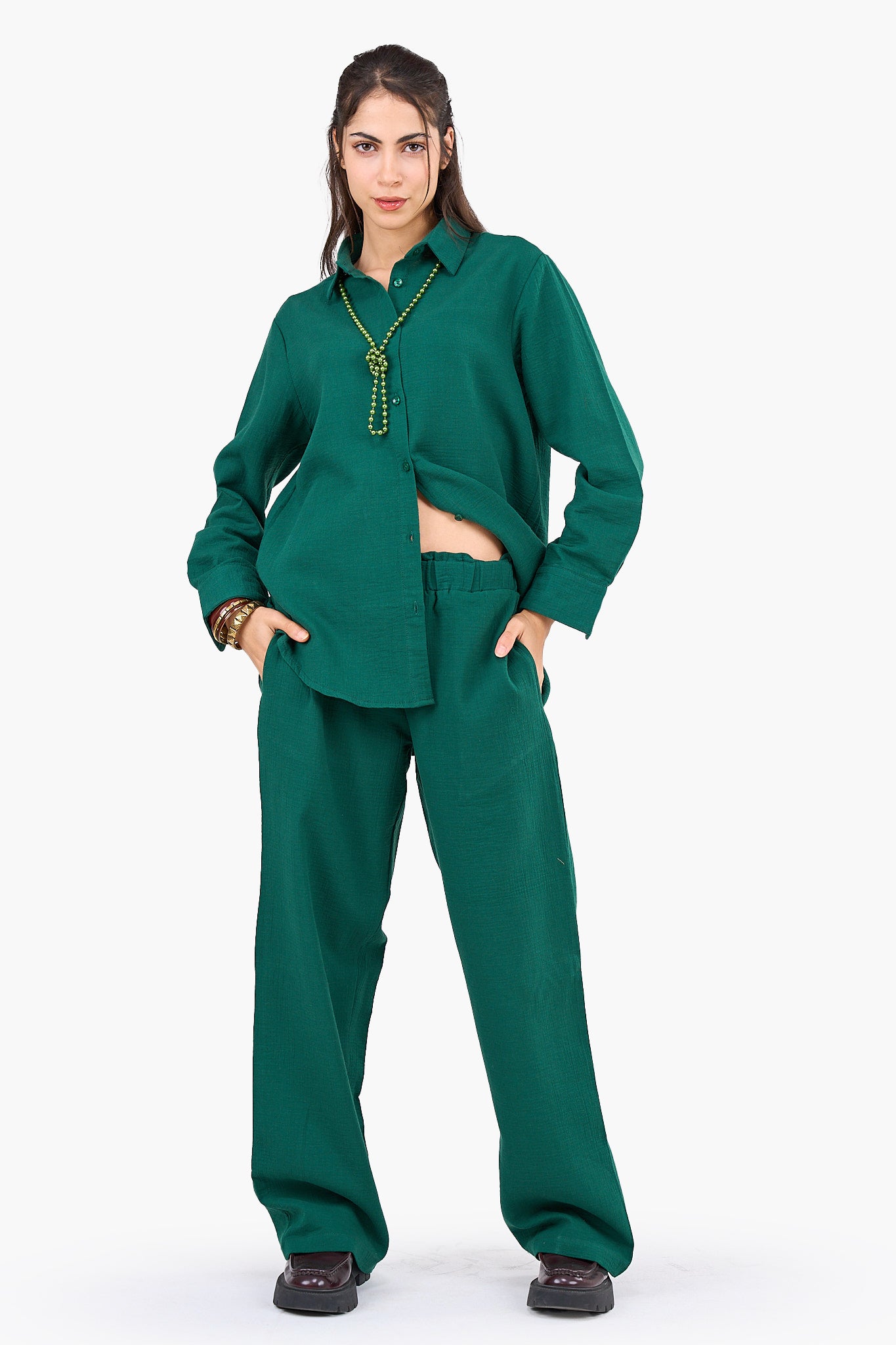 بنطلون وايد ليج تينسل مريح