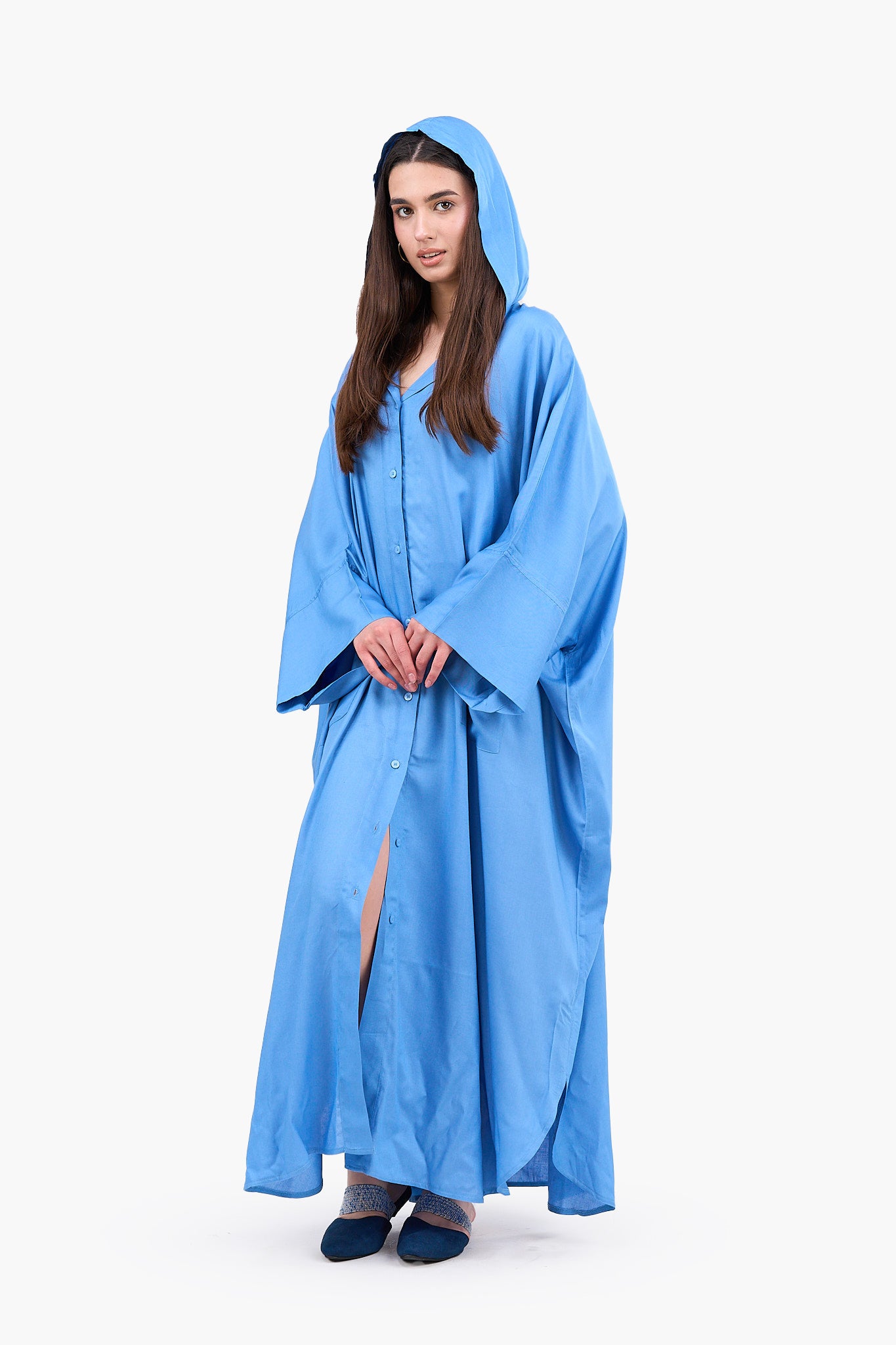 Oversized Hooded Shirt Dress