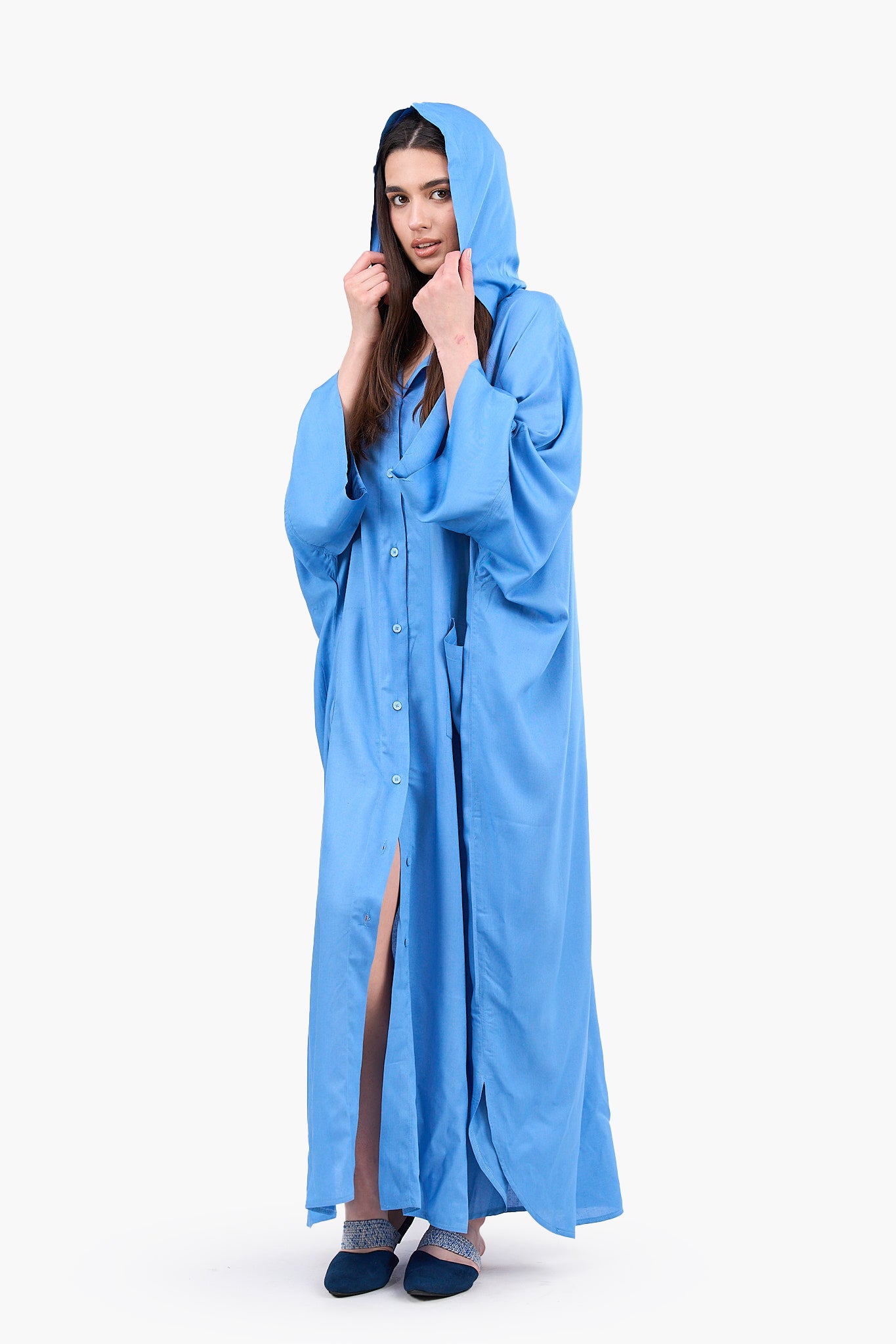 Oversized Hooded Shirt Dress