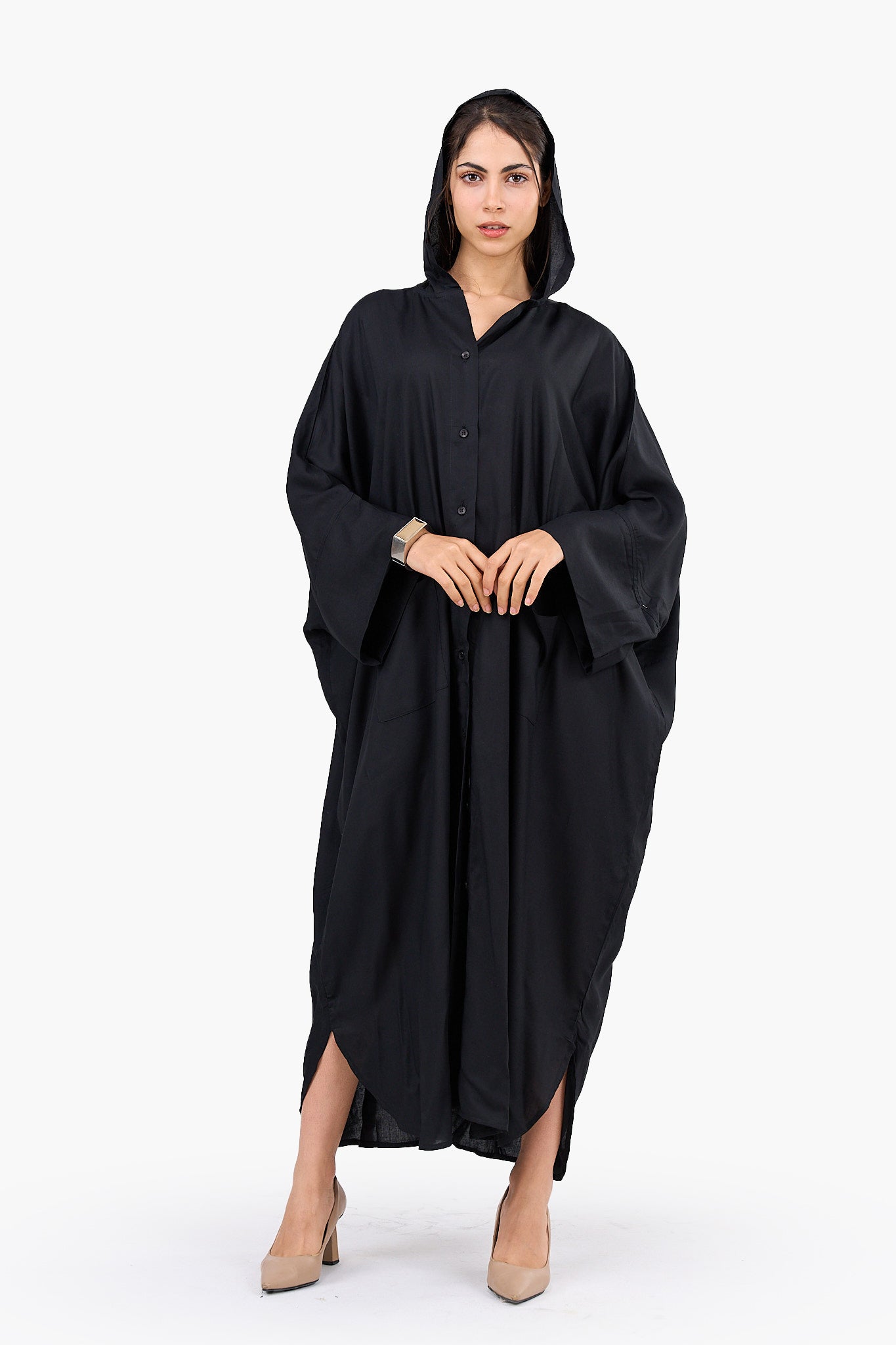 Oversized Hooded Shirt Dress