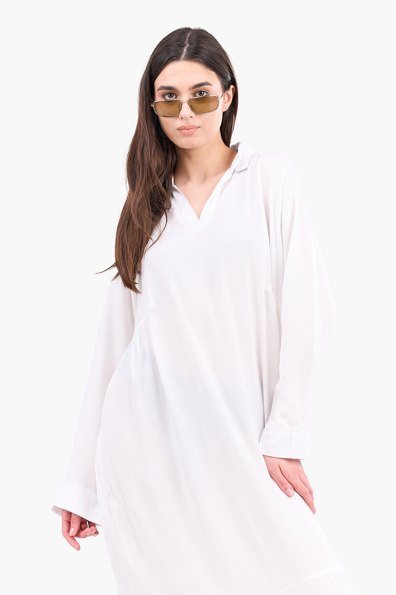 Buttoned Cuffs Dress