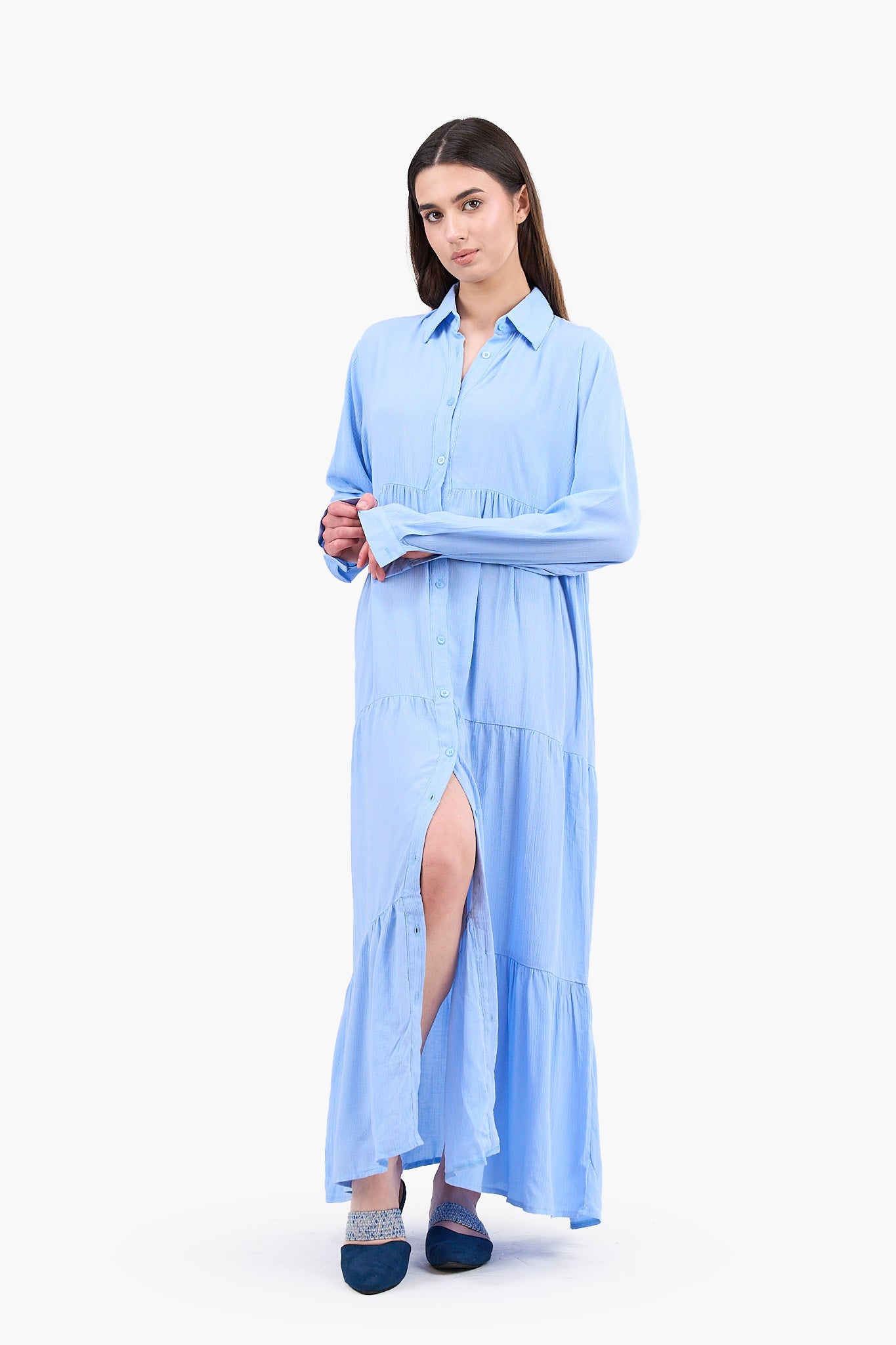 فستان كلاسيك واسع بقصة مريحة