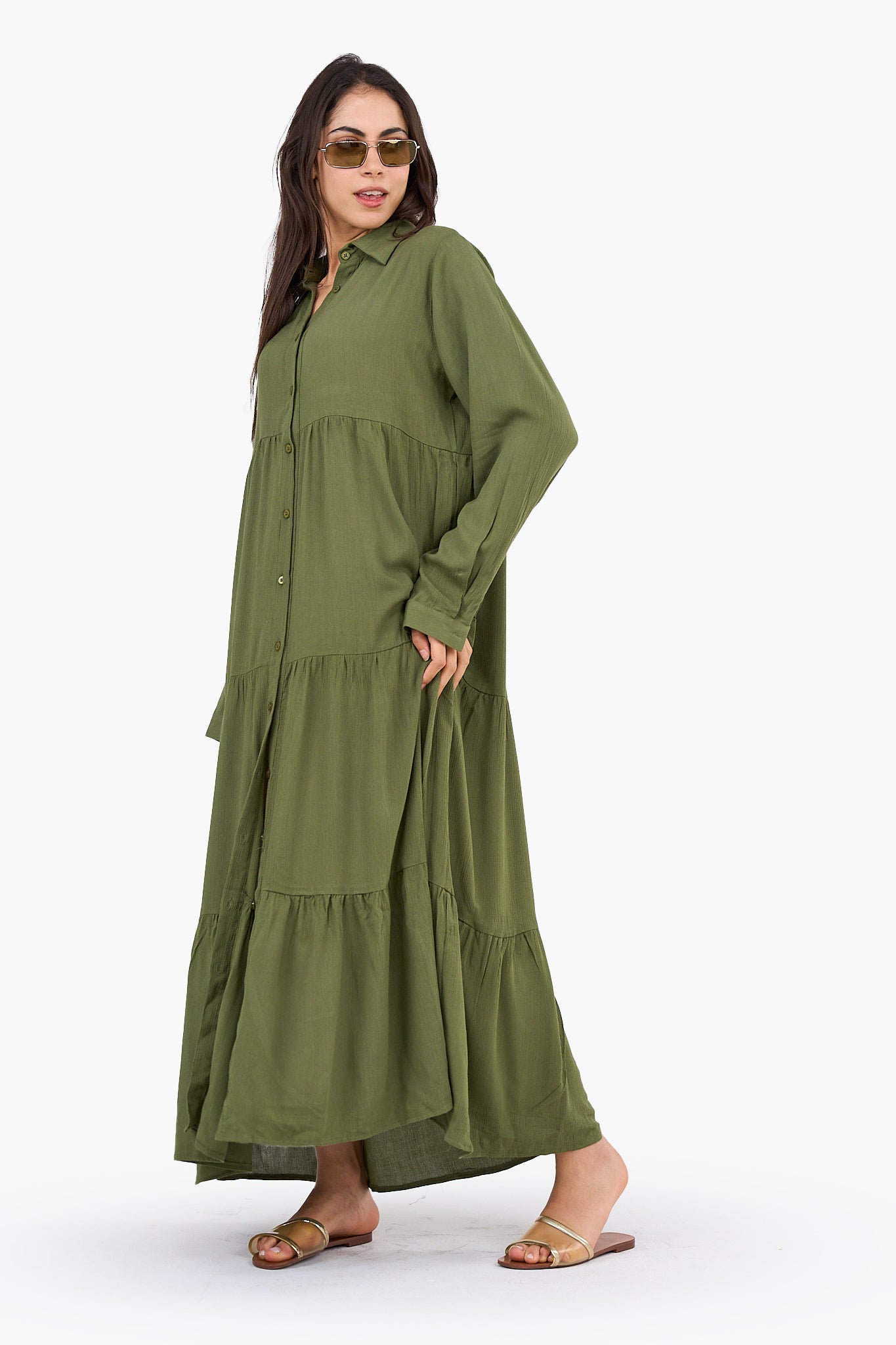 فستان كلاسيك واسع بقصة مريحة