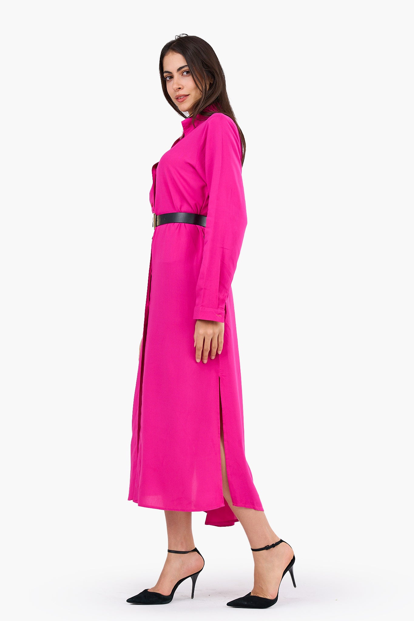 فستان بتصميم قميص بياقة V