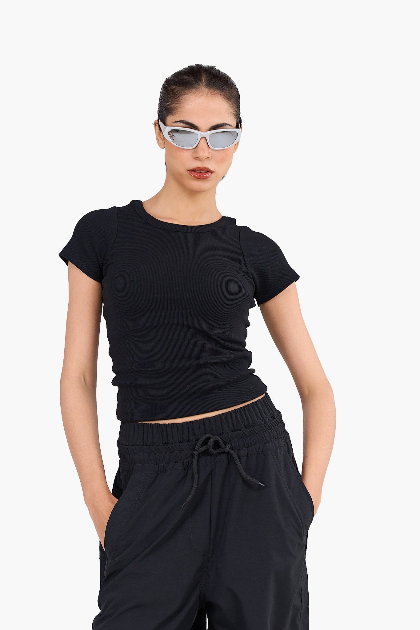 توب نص كم قطن مضلع