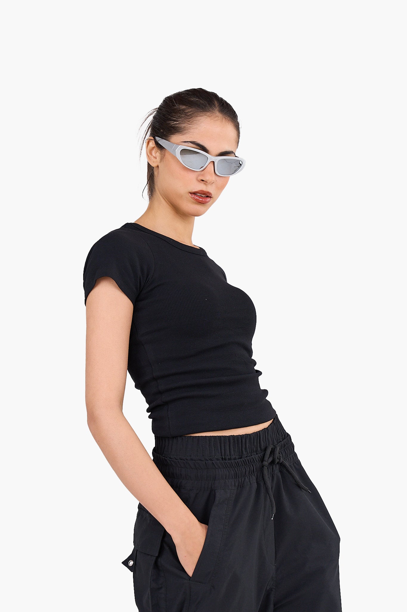 توب نص كم قطن مضلع