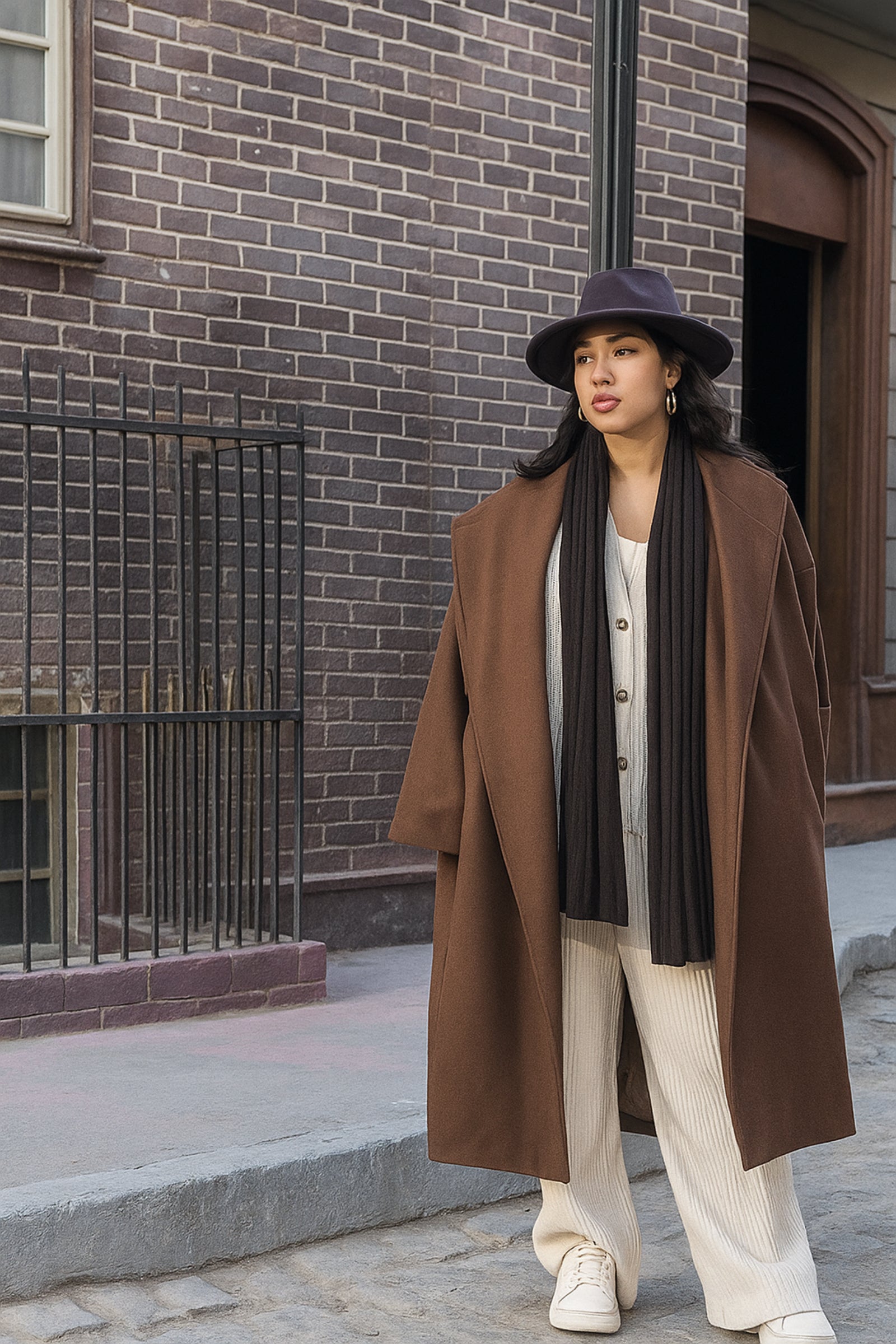 Notch Collar Midi Coat