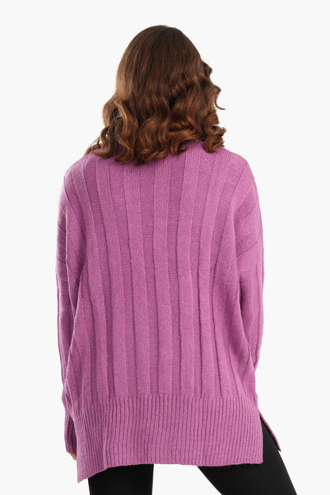 Large Rib Knitting Pullover