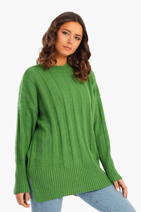 Large Rib Knitting Pullover