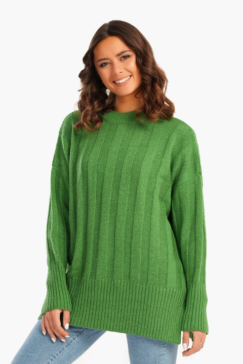 Large Rib Knitting Pullover